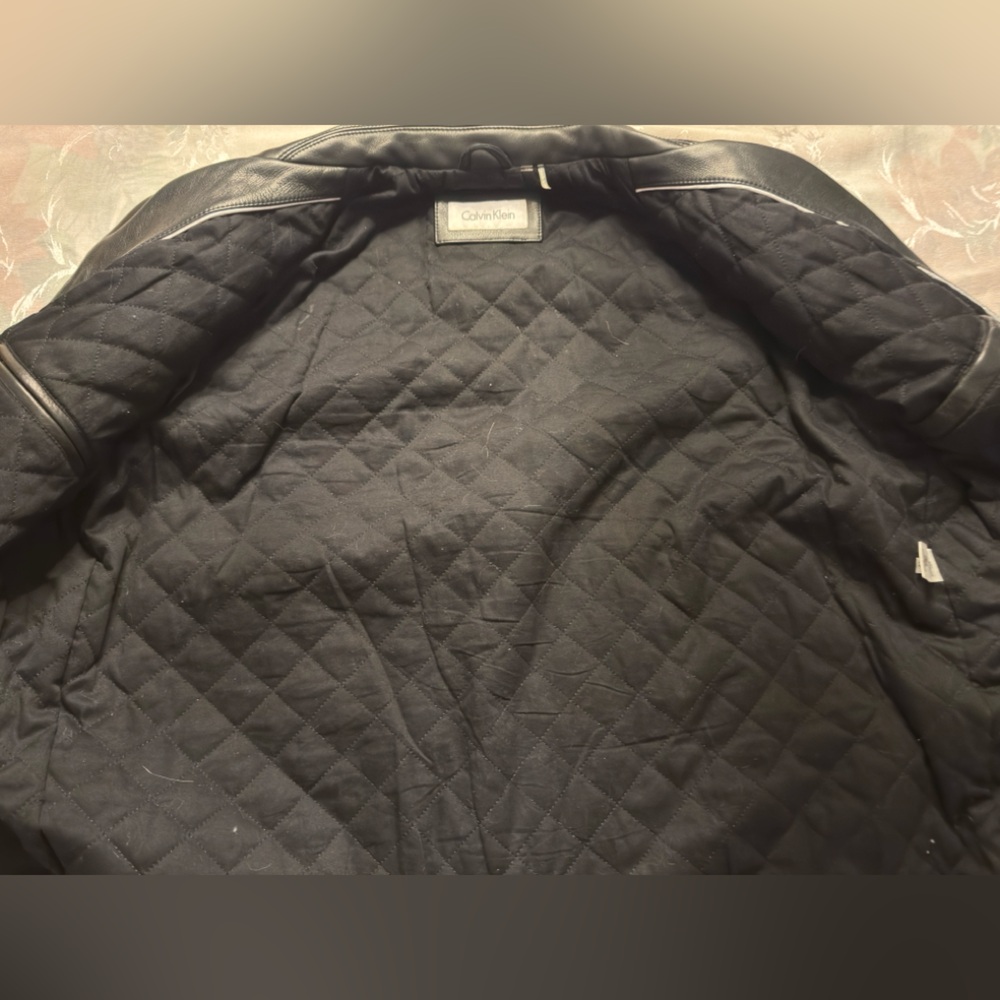 Calvin Klein Black Leather Outerwear - Picture 8 of 9